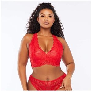 SAVAGE X FENTY Red Lace Bralette 1X